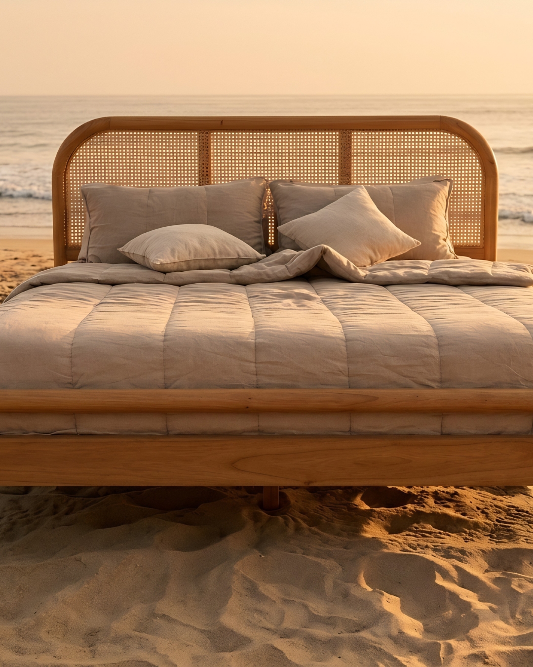 Rattan Round Leg Bed