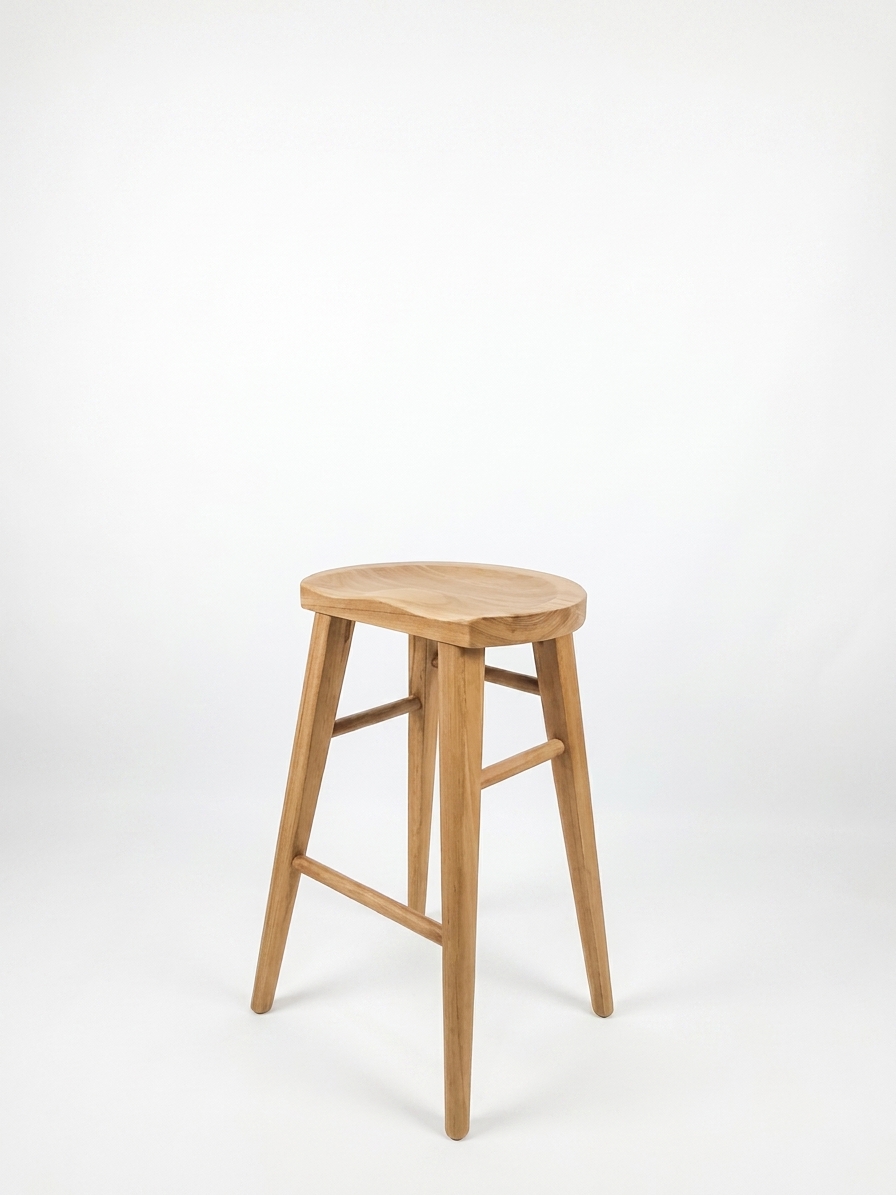 Teak Saddle Stool